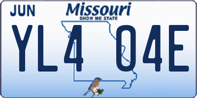 MO license plate YL4O4E