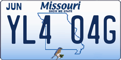 MO license plate YL4O4G