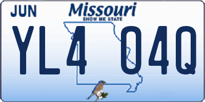 MO license plate YL4O4Q