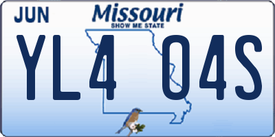 MO license plate YL4O4S