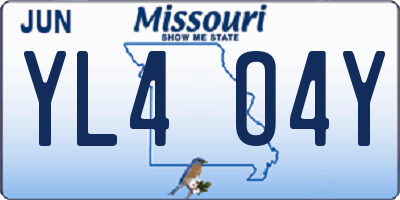 MO license plate YL4O4Y