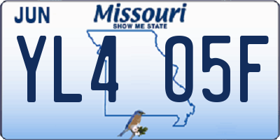 MO license plate YL4O5F