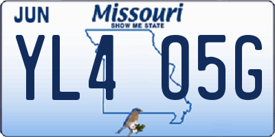 MO license plate YL4O5G