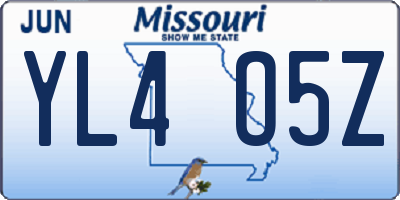 MO license plate YL4O5Z