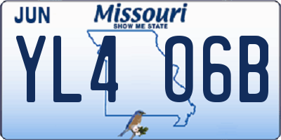 MO license plate YL4O6B