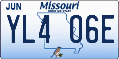 MO license plate YL4O6E