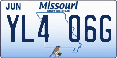 MO license plate YL4O6G