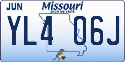 MO license plate YL4O6J