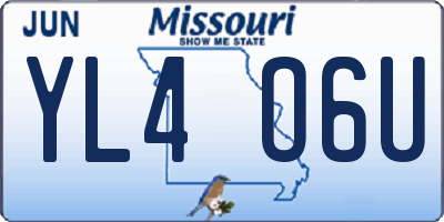 MO license plate YL4O6U