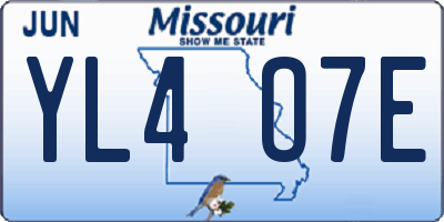 MO license plate YL4O7E