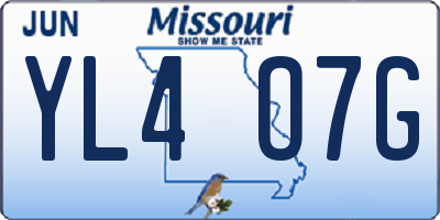 MO license plate YL4O7G
