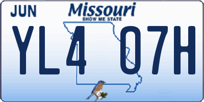 MO license plate YL4O7H