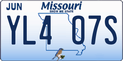 MO license plate YL4O7S