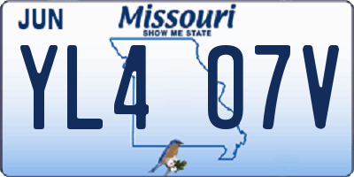 MO license plate YL4O7V