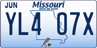 MO license plate YL4O7X