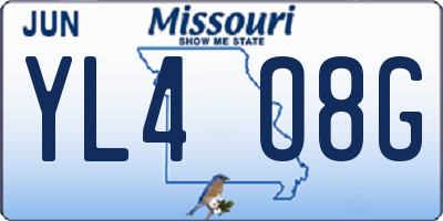 MO license plate YL4O8G