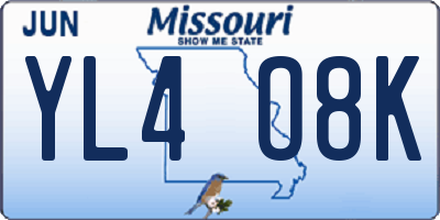 MO license plate YL4O8K