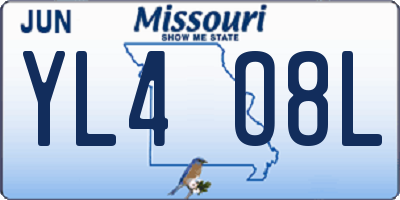 MO license plate YL4O8L