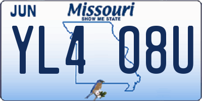 MO license plate YL4O8U