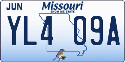 MO license plate YL4O9A