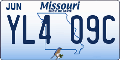 MO license plate YL4O9C