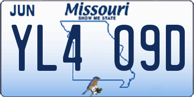 MO license plate YL4O9D
