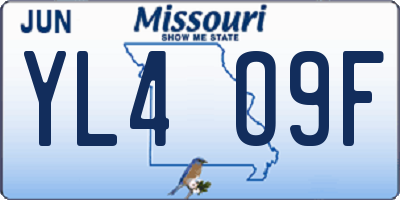 MO license plate YL4O9F