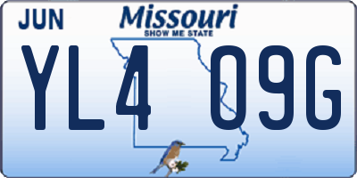 MO license plate YL4O9G