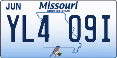 MO license plate YL4O9I