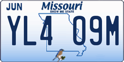 MO license plate YL4O9M