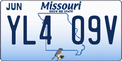 MO license plate YL4O9V