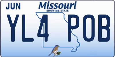 MO license plate YL4P0B