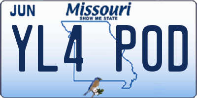 MO license plate YL4P0D