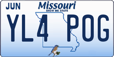 MO license plate YL4P0G