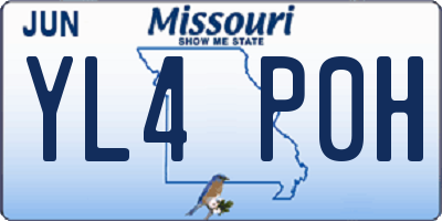 MO license plate YL4P0H