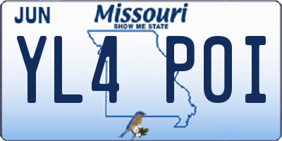 MO license plate YL4P0I