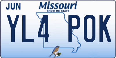 MO license plate YL4P0K