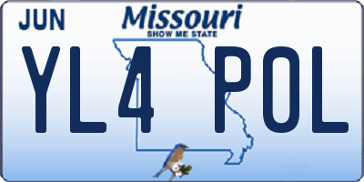 MO license plate YL4P0L