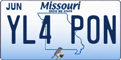 MO license plate YL4P0N