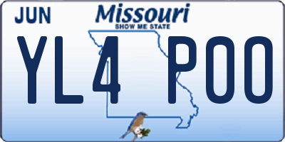 MO license plate YL4P0O