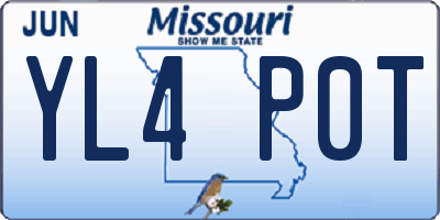 MO license plate YL4P0T