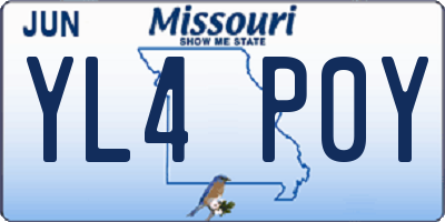 MO license plate YL4P0Y
