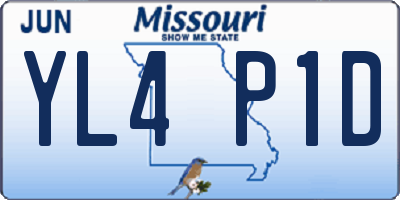 MO license plate YL4P1D