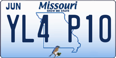 MO license plate YL4P1O