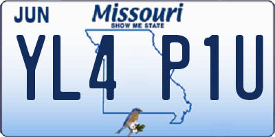 MO license plate YL4P1U