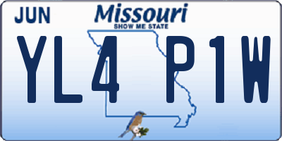 MO license plate YL4P1W