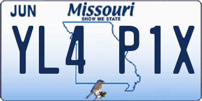 MO license plate YL4P1X