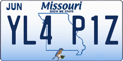 MO license plate YL4P1Z