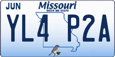 MO license plate YL4P2A