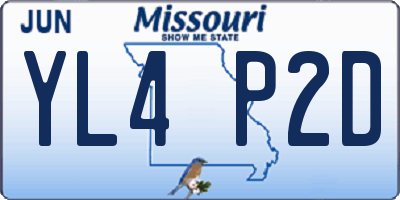 MO license plate YL4P2D